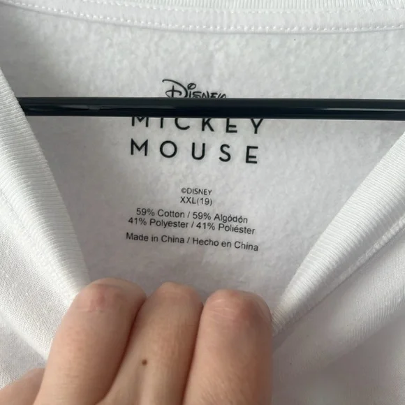 Disney Mickey Mouse White Sweatshirt - Juniors XXL 19 - Picture 4 of 6